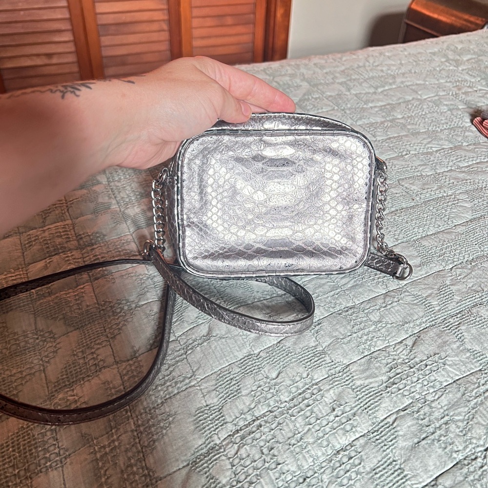 Michael Kors Metallic Silver Crossbody Bag - Picture 2 of 4